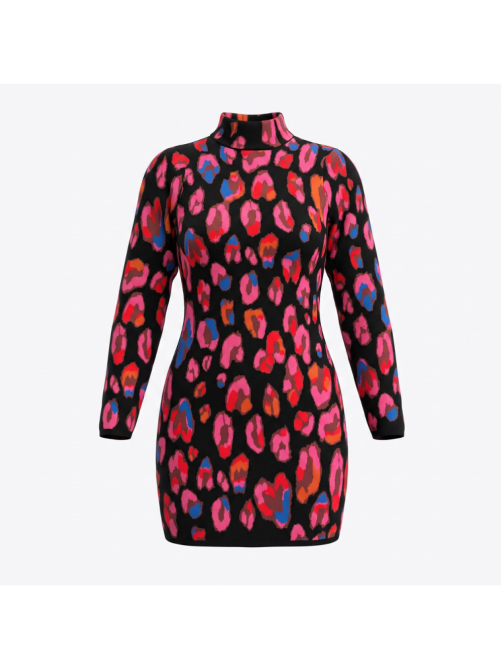 Farm Rio Iridescent Leopards Cut Out Knit Mini Dress NWT Size Medium - Picture 2 of 7
